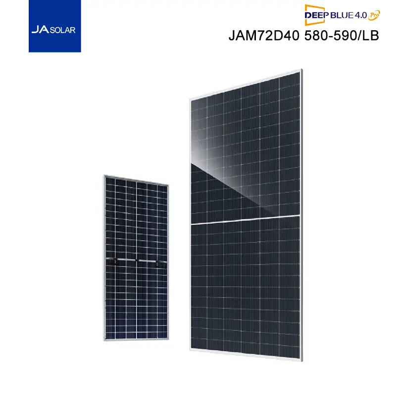 Передній і задній вигляд панелі JA Solar серії JAM72D40